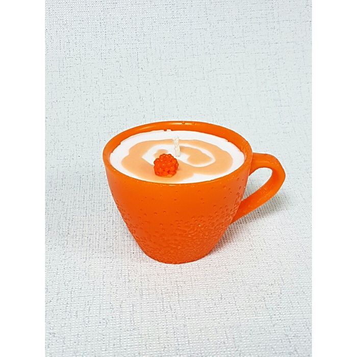 Свеча "Ручная работа" "Кружка" 6,5*9 оранжевая