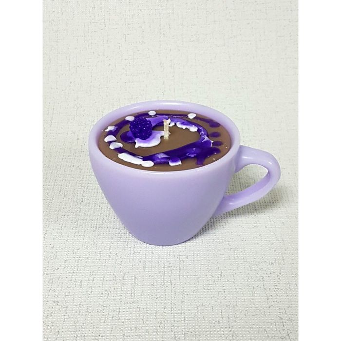 Свеча "Ручная работа" "Кружка" 6,5*9 сиреневая