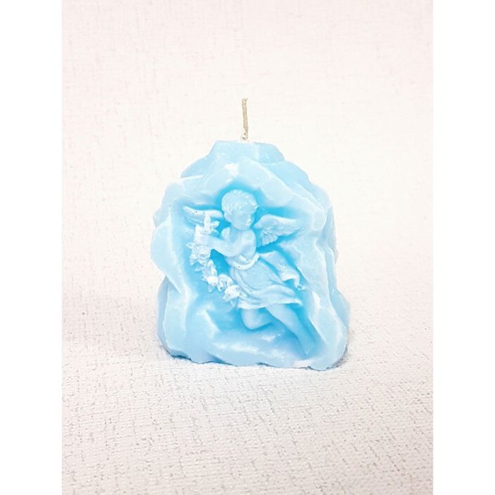 Свеча "Ручная работа" "Ангел в камне" 7,5*6,5*3 голубой