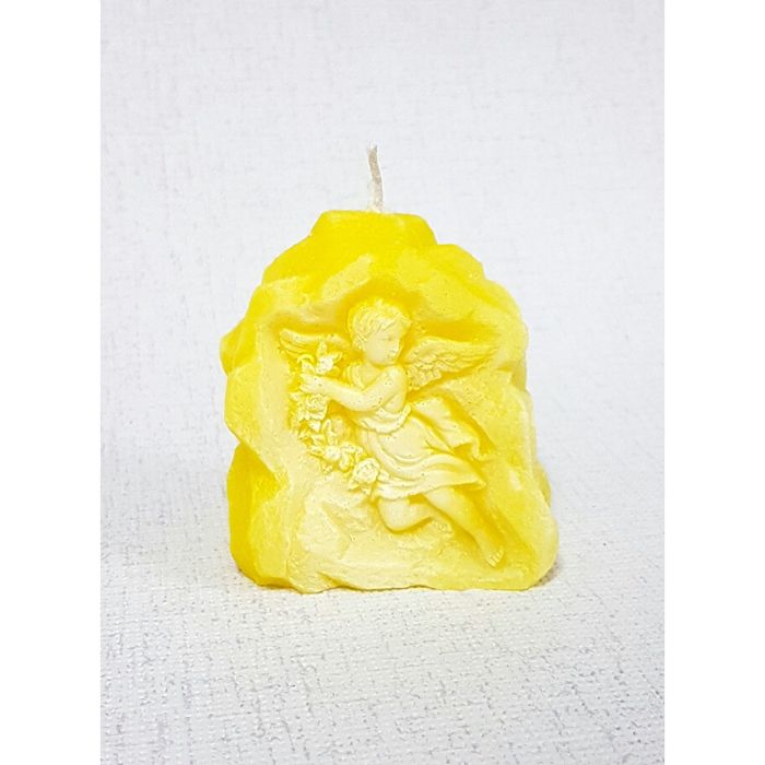 Свеча "Ручная работа" "Ангел в камне" 7,5*6,5*3 желтый