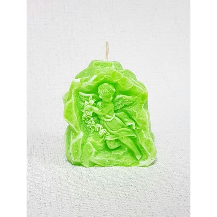 Свеча "Ручная работа" "Ангел в камне" 7,5*6,5*3 яблочный