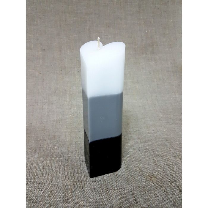 Свеча "Ручная работа" пирамида "Сердце" 68*205 полоска черная