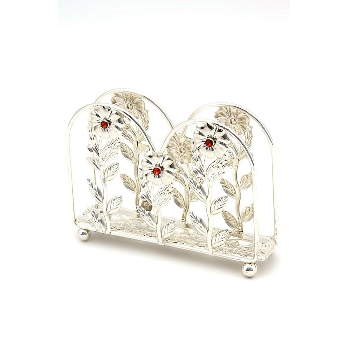 Салфетница Marquis, декор цветы, красные стразы