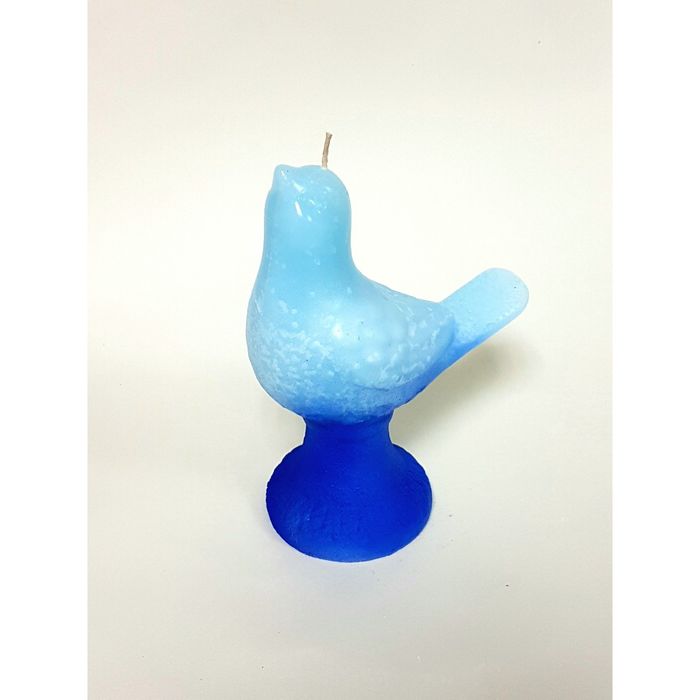 Свеча "Ручная работа" Соловей 160*120*75 Голубая