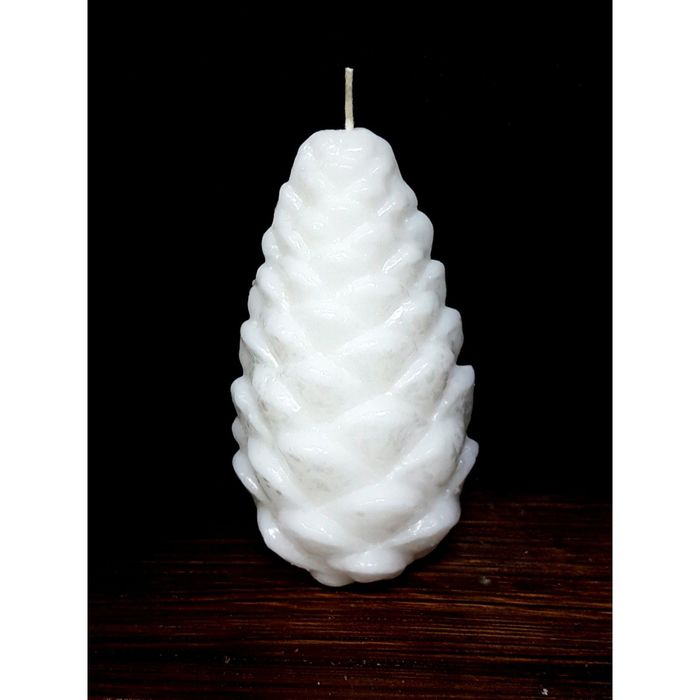 Свеча "Ручная работа" Шишка большая 165*90*90 белая