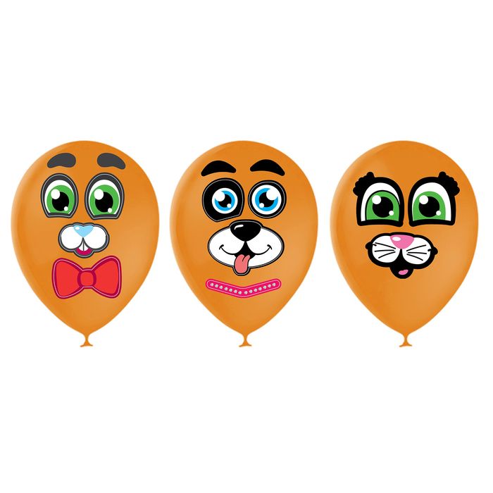 Наклейки для воздушных шаров "Зверята", 3 листа 21 х 29,7 см