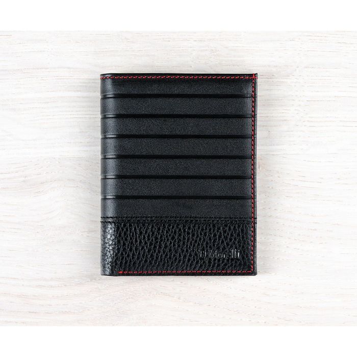 Портмоне мужское, отдел для купюр, для монет, для кредитных карт, цвет чёрный