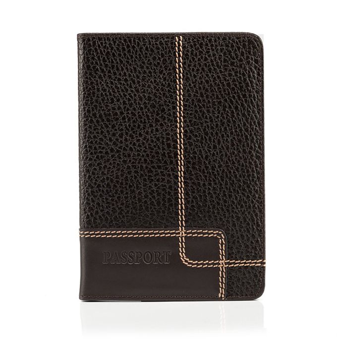 Обложка для паспорта, отдел для кредитных карт, цвет коричневый