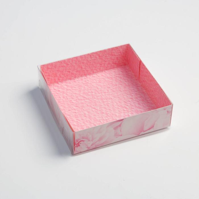 Коробка для кондитерских изделий с PVC крышкой «Счастье есть», 12 х 12 х 3,5 см