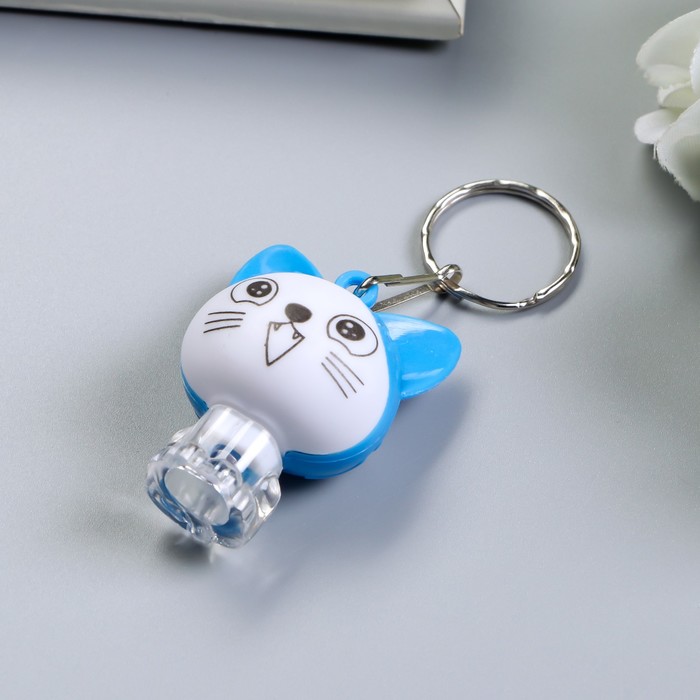 Фонарик свет на кольце "Котёнок" мигает МИКС 4,5х3х2 см