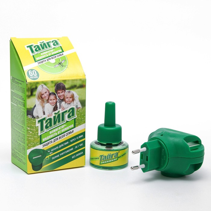 Комплект Тайга, фумигатор + жидкостной наполнитель от комаров капут комплект фумигатор пластины от комаров