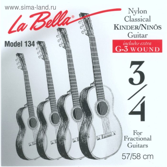 фото Струны для классической гитары la bella fg134, мензура 3/4
