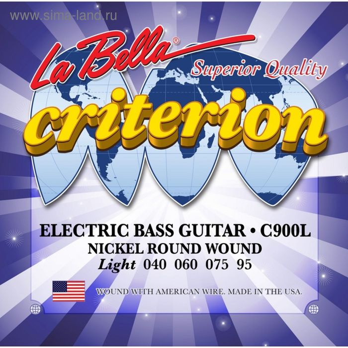 Струны для 4-струнной бас-гитары La Bella C900L Criterion Light струны 4 струнной для бас гитары la bella c900l