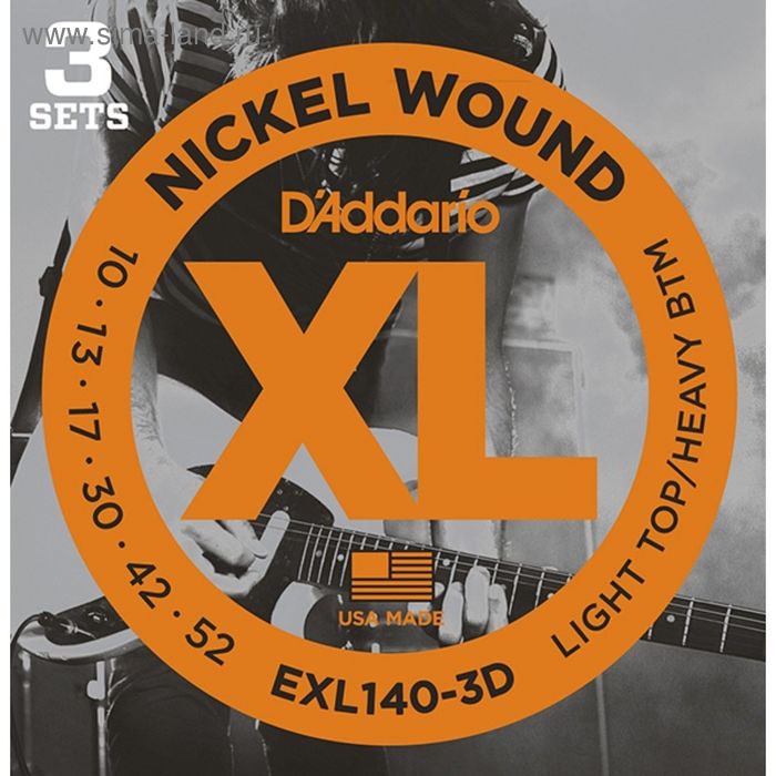 фото Струны для электрогитары d'addario exl140-3d nickel wound d`addario