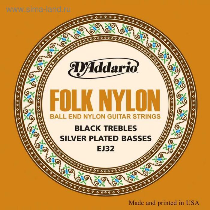 фото Струны для акустической гитары d'addario ej32 folk nylon d`addario