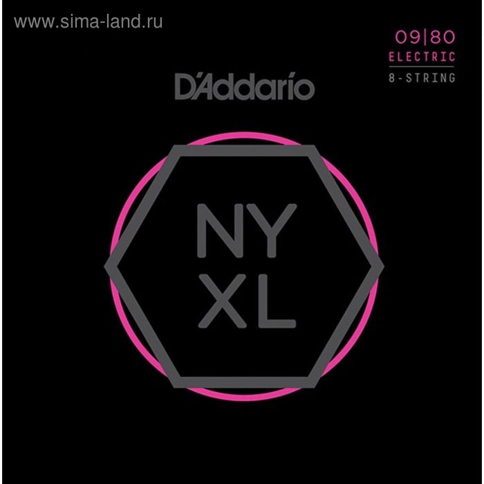 фото Струны для 8-струнной электрогитары d'addario nyxl0980 nyxl d`addario