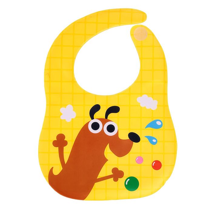 Нагрудник мягкий непромокаемый «Собачка», на липучке