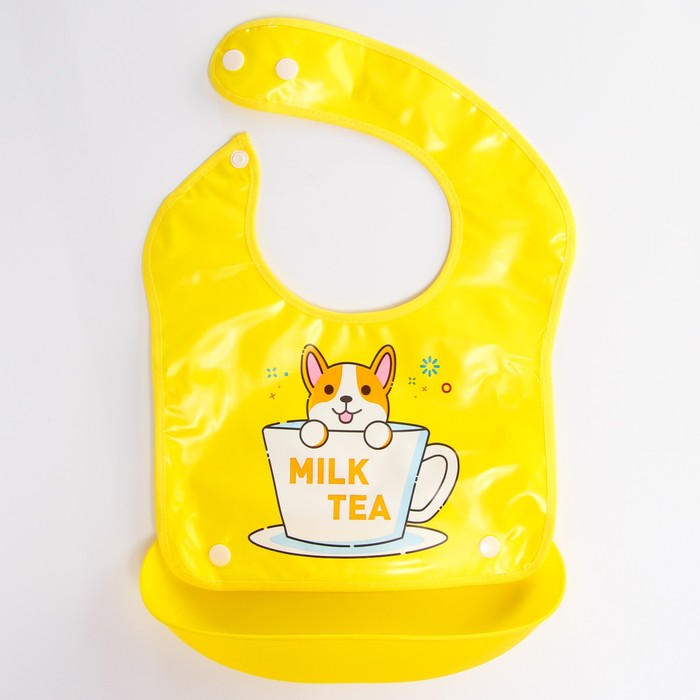 Нагрудник со съёмным карманом, непромокаемый, на кнопках, цвета МИКС