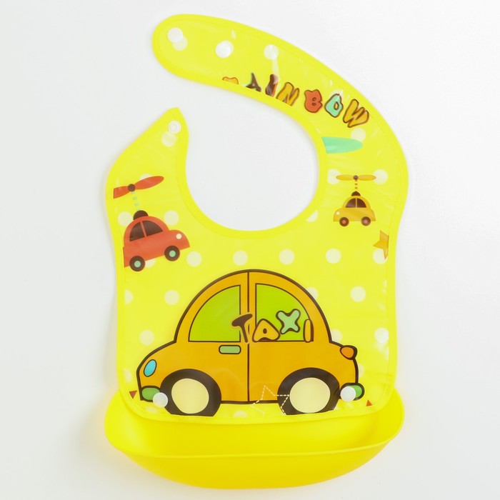 Нагрудник со съёмным карманом, непромокаемый, на кнопках, цвета МИКС