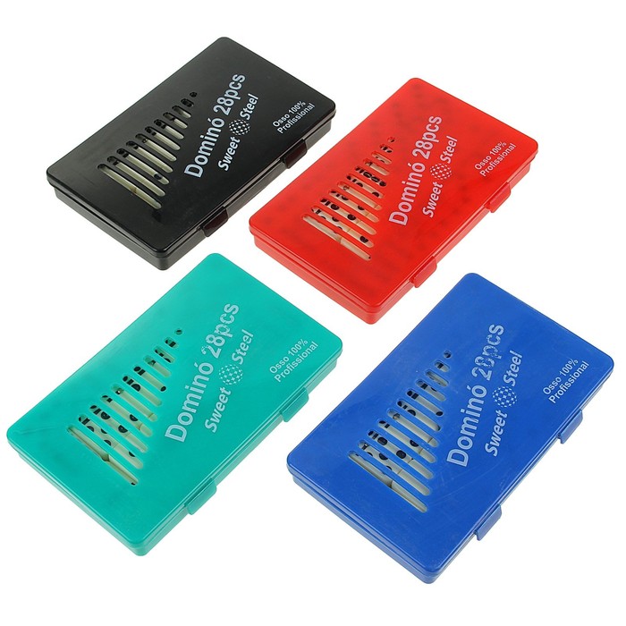 Домино, коробка пластик микс, 28 фишек пластик 2,3х4,8мм, 11х18см