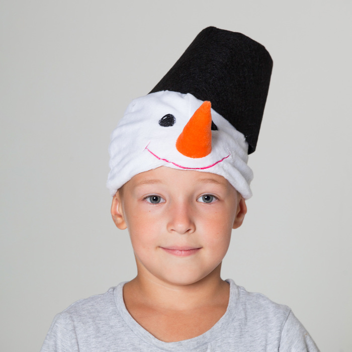 Шапка "Снеговик с ведром", р-р 53-55