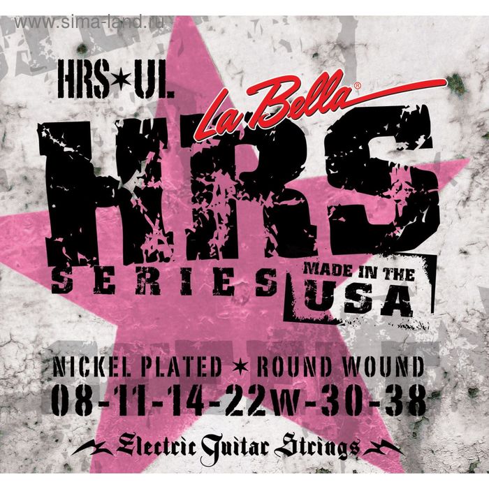 Струны для электрогитары La Bella HRS-UL Hard Rockin Steel Ultra Light