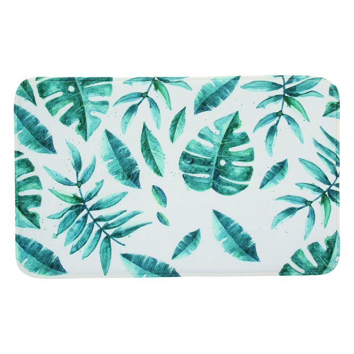 Коврик для ванной "Зеленые листья"