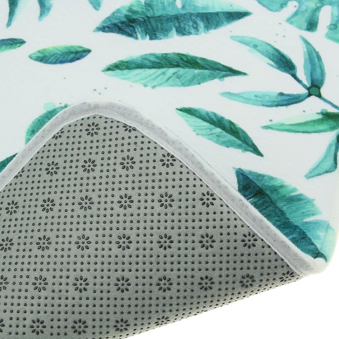 Коврик для ванной "Зеленые листья"