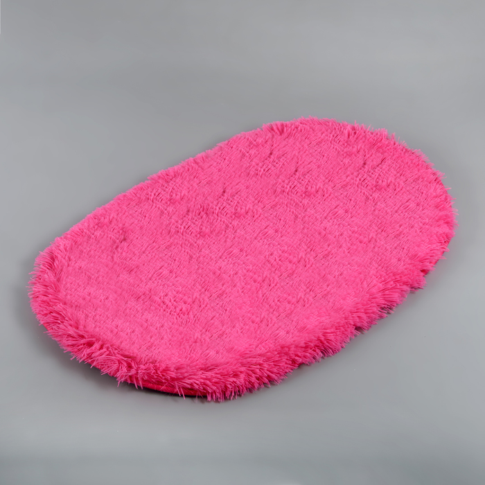 Коврик для ванной "Пушистик " овальный, цвет светло-розовый