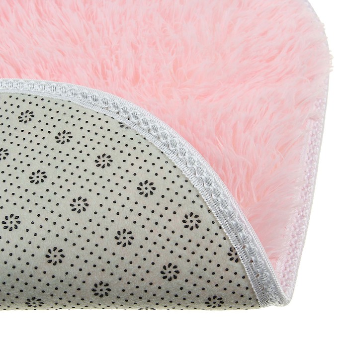 Коврик для ванной "Пушистик " овальный, цвет светло-розовый