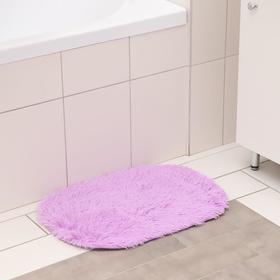 Коврик для ванной овальный Доляна «Пушистик», 40×60 см, цвет сиреневый Ош