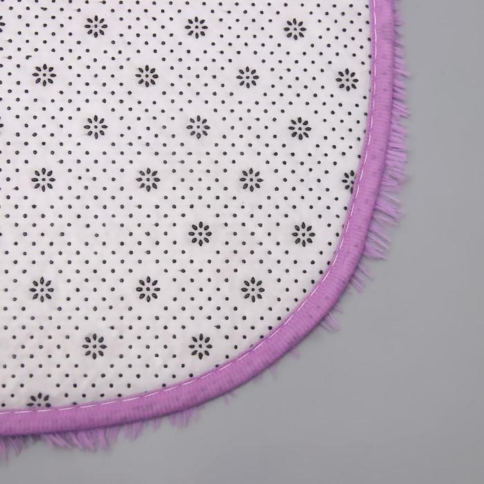 Коврик для ванной "Пушистик" овальный, цвет сиреневый