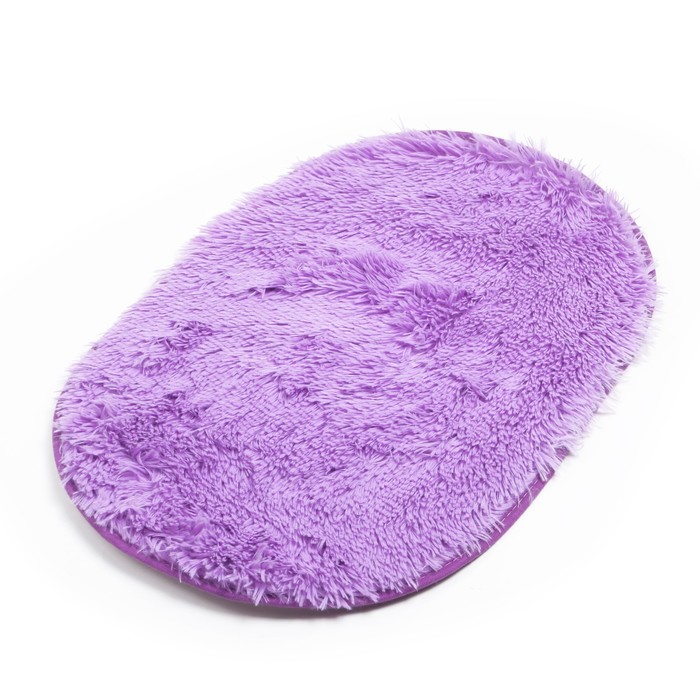 Коврик для ванной "Пушистик" овальный, цвет сиреневый