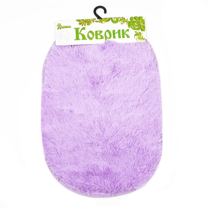 Коврик для ванной "Пушистик" овальный, цвет сиреневый