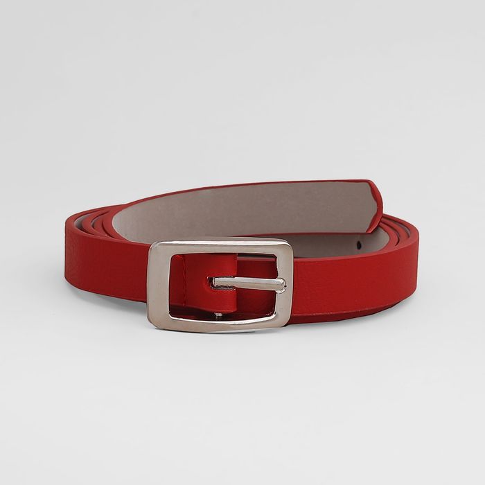 Ремень женский, матовый, пряжка серебро, ширина - 2 см, цвет красный