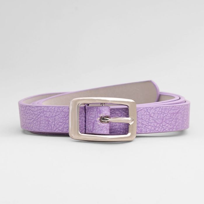 Ремень женский, матовый, пряжка серебро, ширина - 2 см, цвет сиреневый