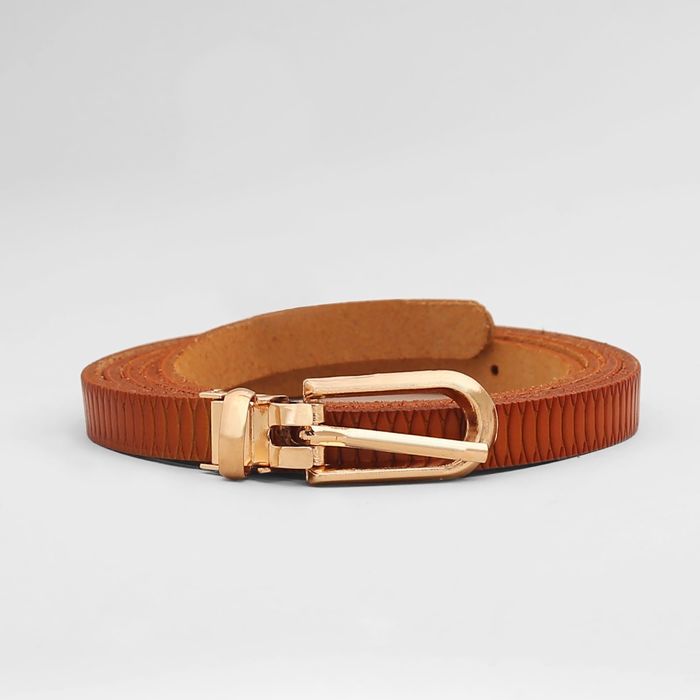 Ремень женский, пряжка золото, ширина - 1 см, цвет бежевый