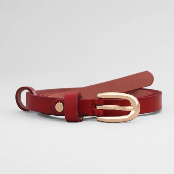 Ремень женский, пряжка золото, ширина - 1,5 см, цвет бордовый