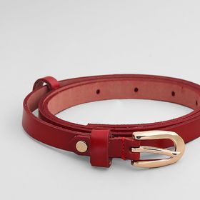 

Ремень женский, пряжка золото, ширина - 1,5 см, цвет бордовый