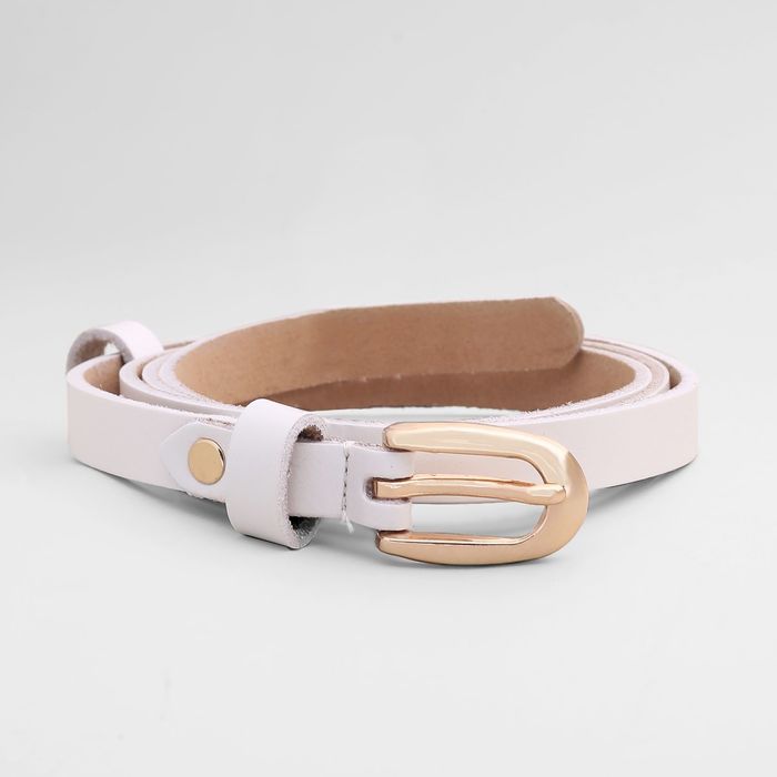 Ремень женский, пряжка золото, ширина - 1,5 см, цвет белый