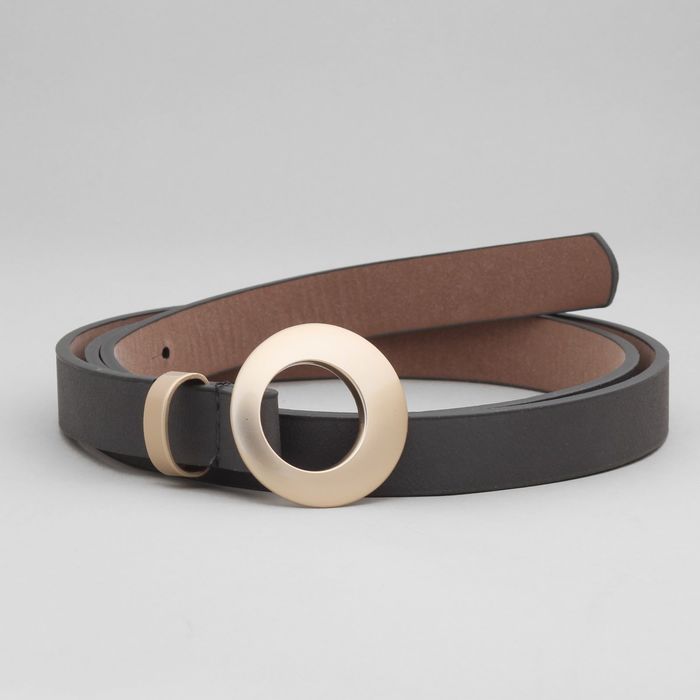 Ремень женский, гладкий матовый, пряжка матовое золото, ширина - 2 см, цвет серый