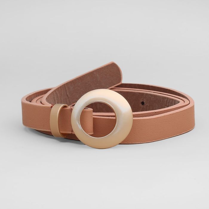 Ремень женский, гладкий матовый, пряжка матовое золото, ширина - 2 см, цвет розовый