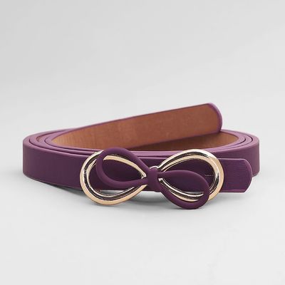 Ремень женский, гладкий, пряжка золото, ширина - 1 см, цвет фиолетовый