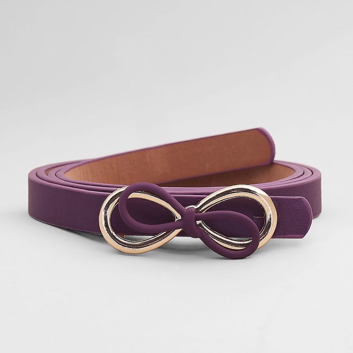 Ремень женский, гладкий, пряжка золото, ширина - 1 см, цвет фиолетовый