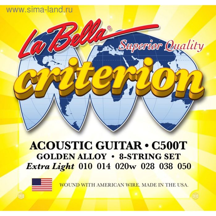 цена Струны для акустической гитары La Bella C500T Criterion Extra Light