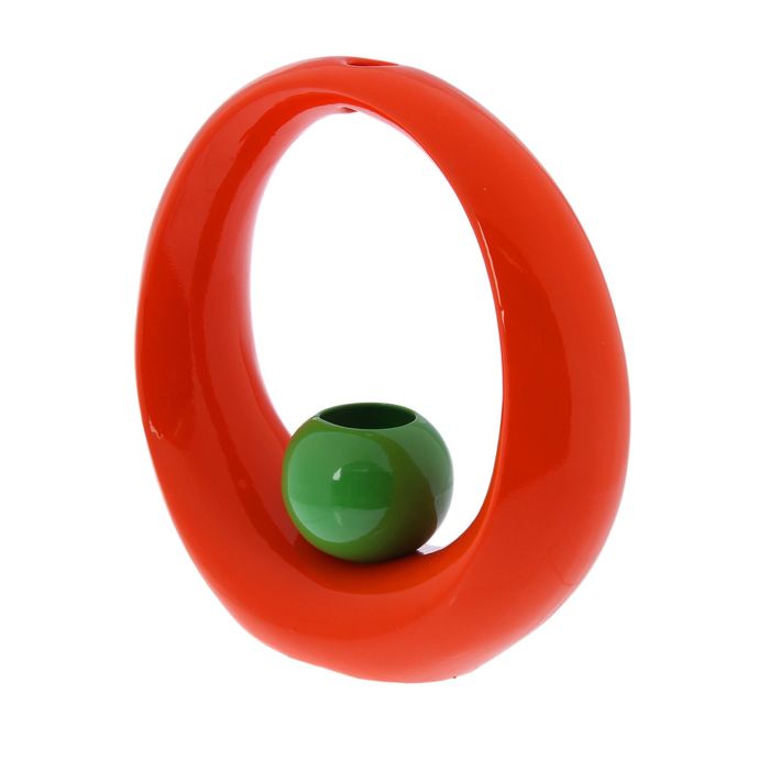 Ваза "Орбита" оранжево-зелёная