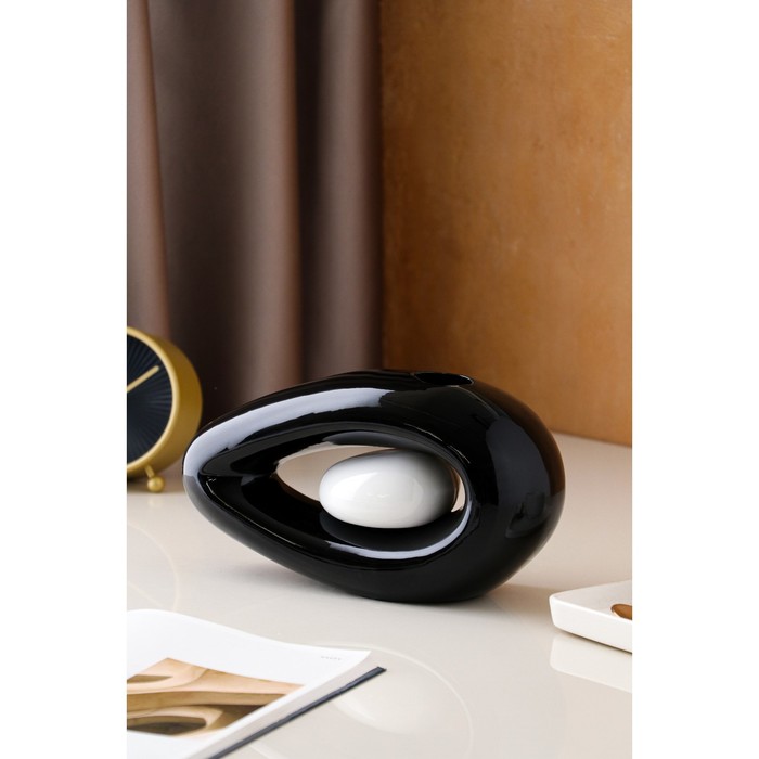 Ваза "Овал", чёрно-оранжевый