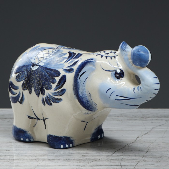 Копилка "Слон большой" гжель, 17,5 см