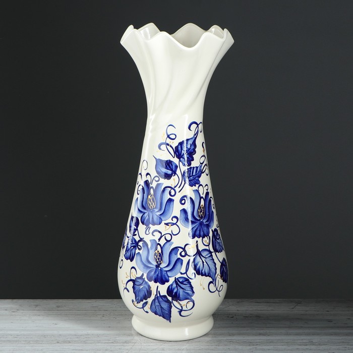 Ваза напольная "Вьюн" гжель, микс