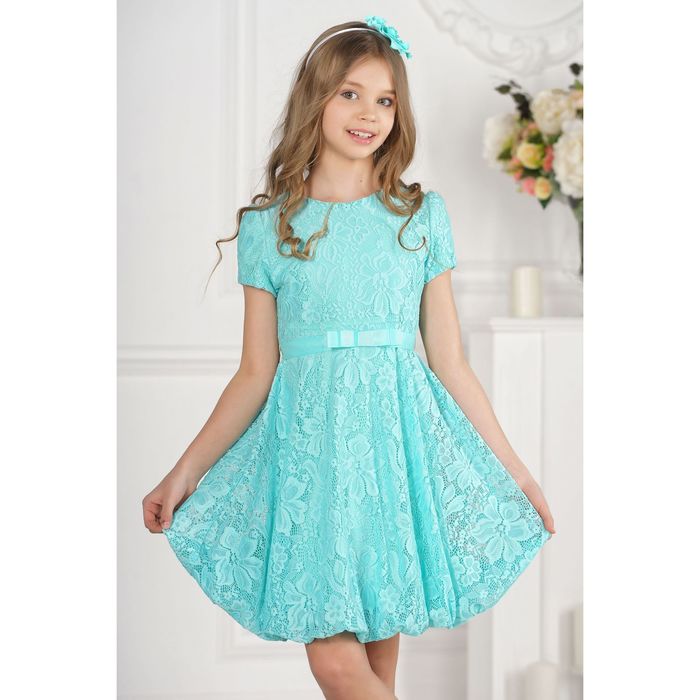 Платье детское, цвет бирюза, размер 34, рост 116